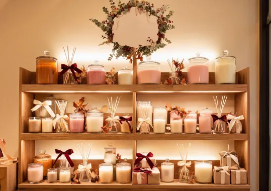 Gift shop candle display
